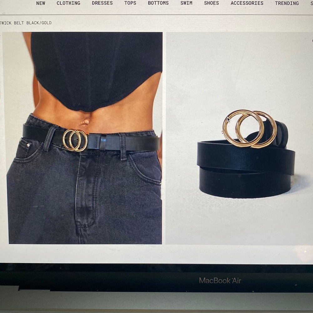 Princess Polly Eastwick Belt Black/Gold — One Size